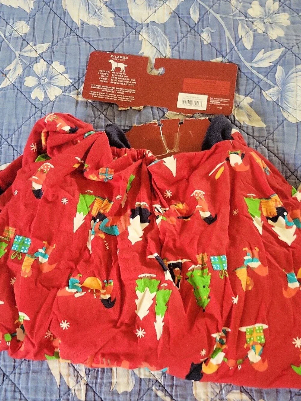Wondershop Red Pet Dog Pajama Set with Holiday Camping Gnomes New